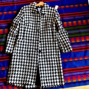 Ann Taylor Houndstooth wool dress coat